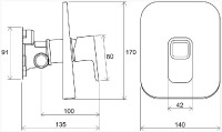 Ravak 10° TD 066.00 baterie sprchová bez přepínače pro R-Box X070071